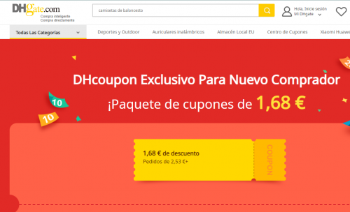 Cupón DHgate para Nuevos Compradores 1,68 €